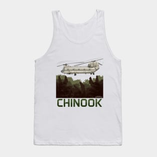 Chinook Transport Helicopter Military Armed Forces Novelty Gift Tank Top